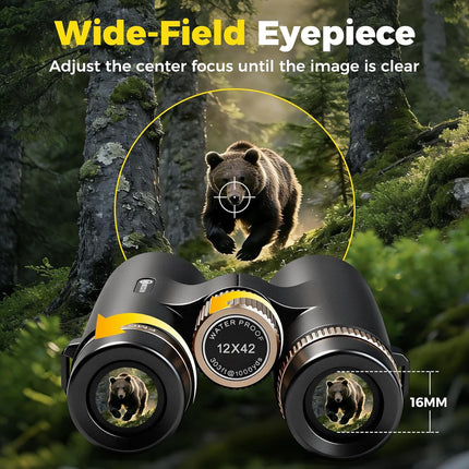 12x42 UHD Waterproof Binoculars for Adults