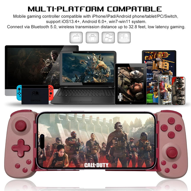 Wireless Gaming Controller with Hall Effect Joystick, Turbo, Gyro & Vibration