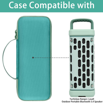 Mint Green Hard Shell Protective Storage Case for Outdoor Portable Bluetooth 5.4 Speaker