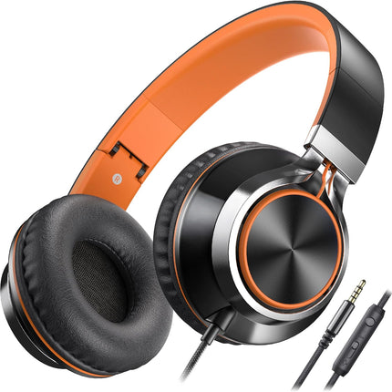 C8 Wired On-Ear Headphones with Microphone and Volume Control
