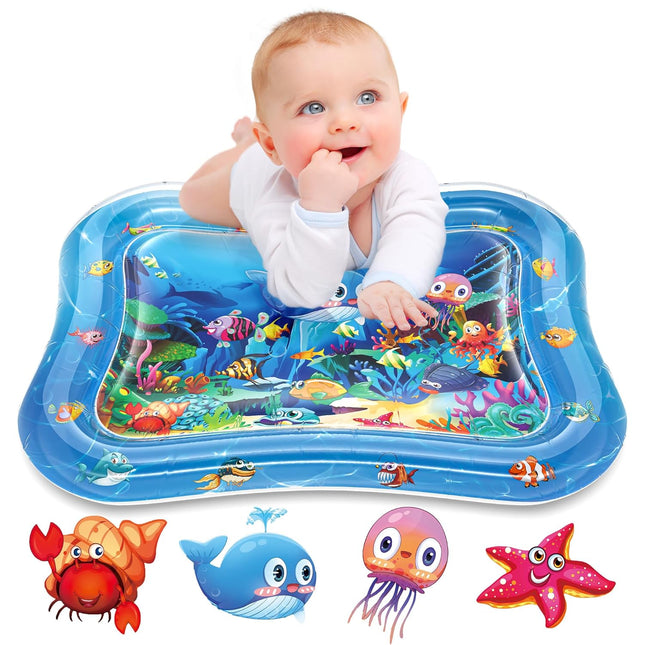 Inflatable Tummy Time Baby Water Play Mat for 3-24 Months