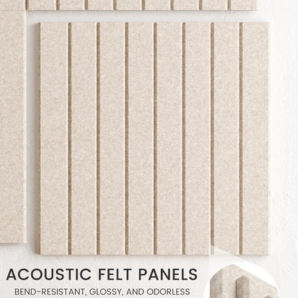 Large Oatmeal Felt Bulletin Board Tiles - 48 x 36 Inch Cork Board Alternative, 12-Pack