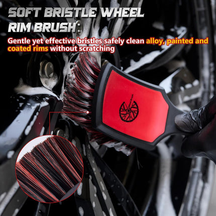 2 Pack Wheel & Tire Brush Set for Car Detailing