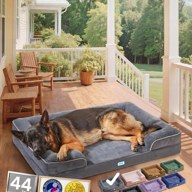 Orthopedic Memory Foam Pet Sofa Bed, 44-Inch Gray