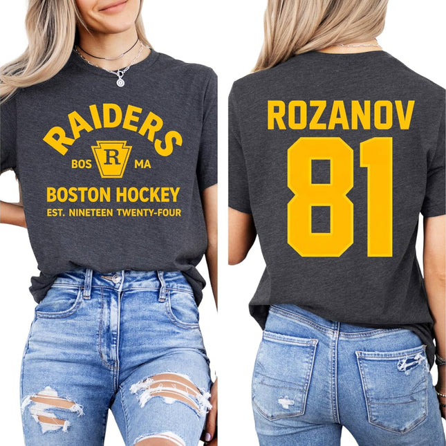 Vintage Hockey Number Back T-Shirt - Dark Grey Adult XL