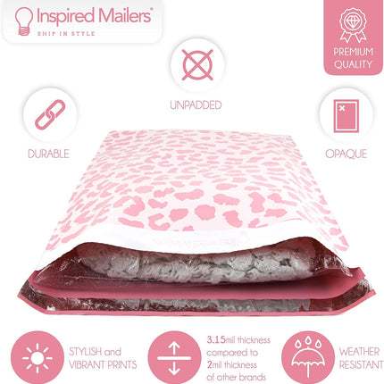 SourceToHome FuenteACasa Inspired Mailers - Poly Mailers 16x22-50 Pack - Rose Gold Cheetah — Home & Lifestyle