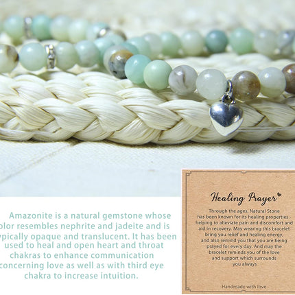 2-Piece Healing Crystal Beaded Bracelet Set for Women