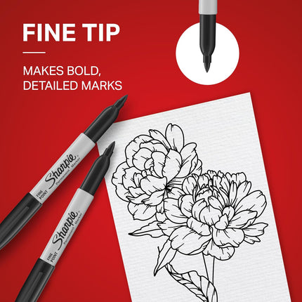 SourceToHome FuenteACasa Sharpie Permanent Markers, Bulk Set, Fine Tip Markers — Home & Lifestyle