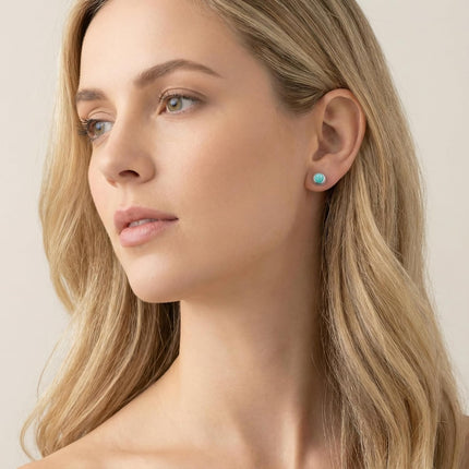 Aesthetic Crystal Birthstone Silver Stud Earrings