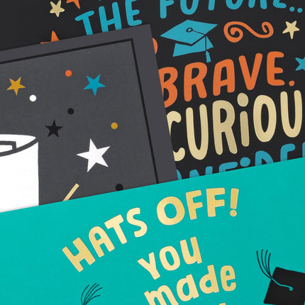 Graduation Congrats Card Assortment - 4 Designs, 12 Cards with Envelopes