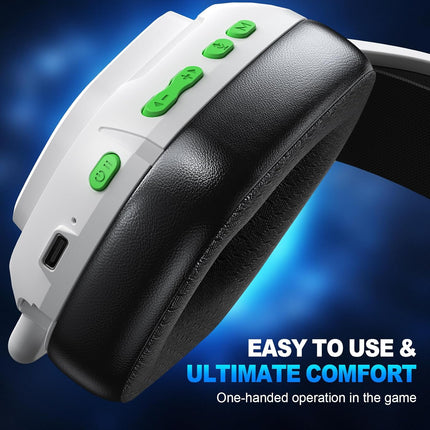 2.4GHz Wireless Gaming Headset, Phantom White