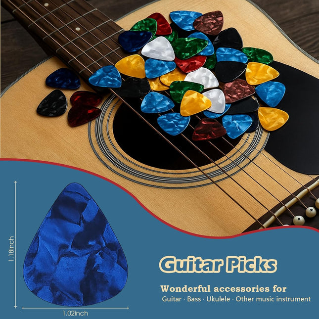 60-Pack Guitar Picks With Organizer Box