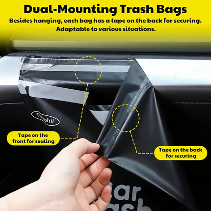 50-Pack Hanging Disposable Car Trash Bags, Leak-Proof Odor-Seal, 2 Gallon