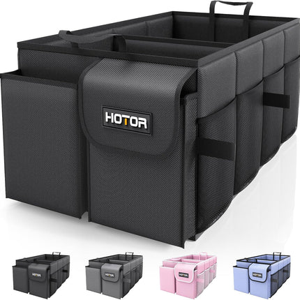 Foldable Black Trunk Organizer for SUVs & Sedans, 2 Compartments
