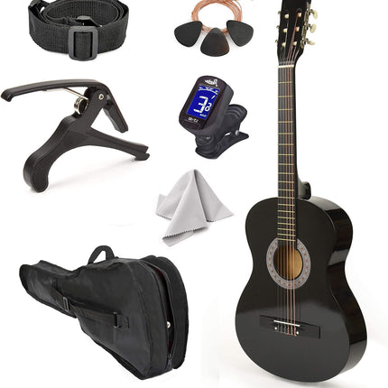 30" Wood Guitar with Case and Accessories for Kids, Girls, Boys, and Beginners