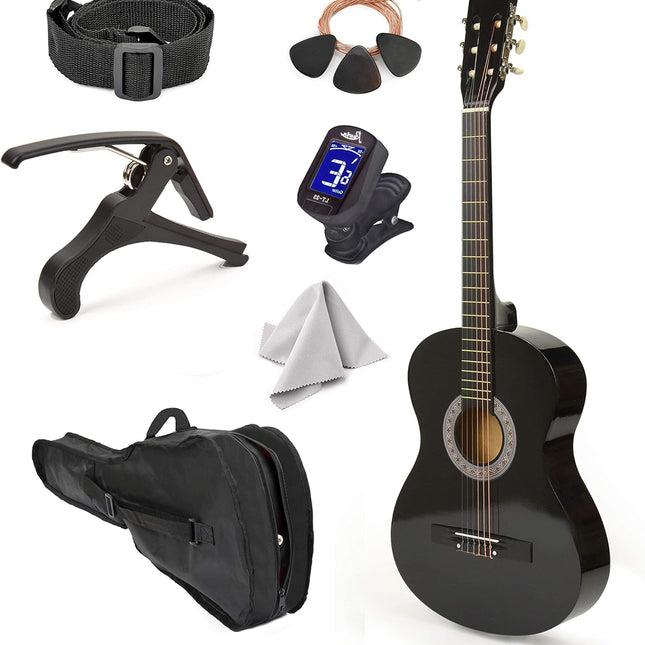 30" Wood Guitar with Case and Accessories for Kids, Girls, Boys, and Beginners