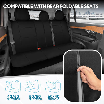 PolyPro Full Set Car Seat Covers in Solid Black