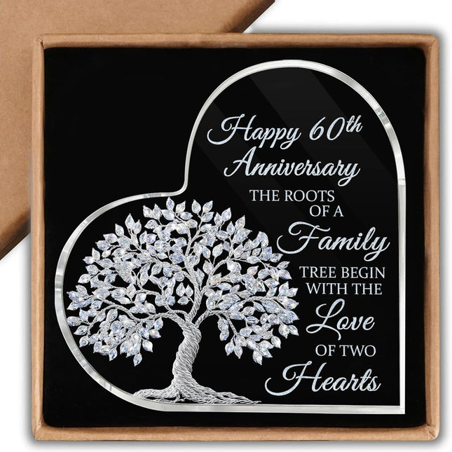 60th Wedding Anniversary Heart Acrylic Plaque