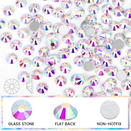 1440-Piece SS20 Crystal AB Glass Flatback Rhinestones