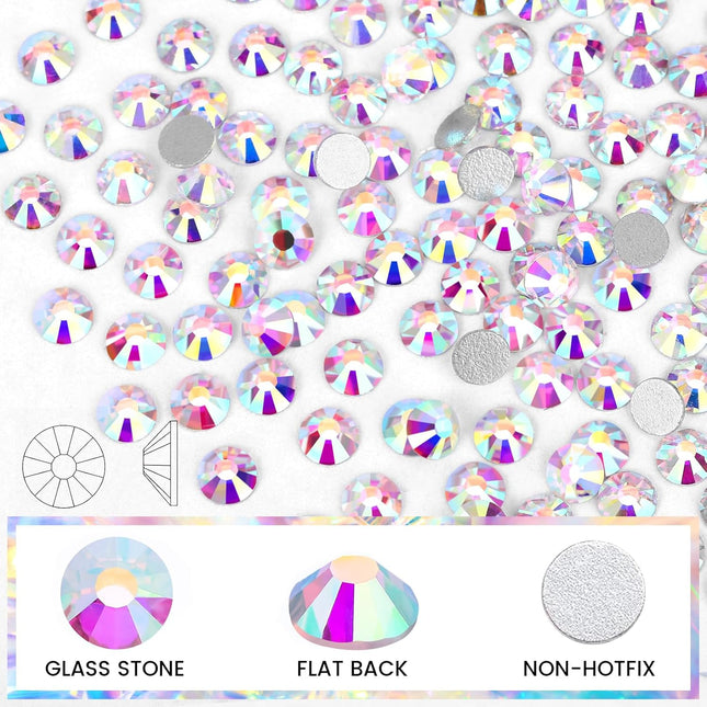 1440-Piece SS20 Crystal AB Glass Flatback Rhinestones