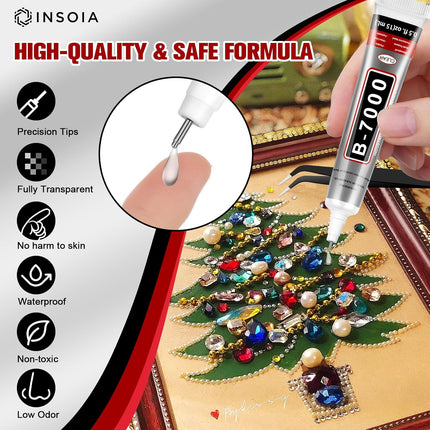 10 PCS 15ml Clear Rhinestone Glue with Precision Tip