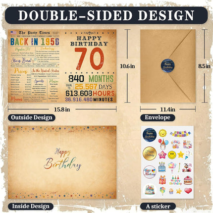 70th Birthday Card Gifts, 70th Birthday Decorations, 70 Year Old Birthday Gift, Back In 1956