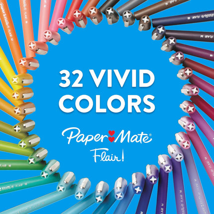 Flair Felt Tip Pens, Medium Point (0.7mm), 12 Count