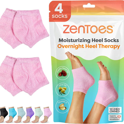 Moisturizing Heel Socks for Cracked Heel Treatment, Fuzzy Pink Regular