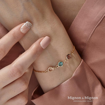 Gold Birthstone Bracelet for Women