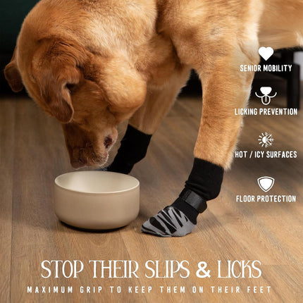 PawHaven RefugioPata DOK TigerToes Premium Non-Slip Dog Socks for Hardwood Floors — Pet Supplies