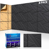8 Pack Self-Adhesive Soundproof Wall Panels, 12 x 12 x 0.47 in, 1.2lb/ft³ High Density, Thicker 0.47in, Acoustic Panel