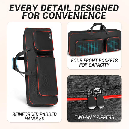49-Key Keyboard Case with Padded Gig Bag Design
