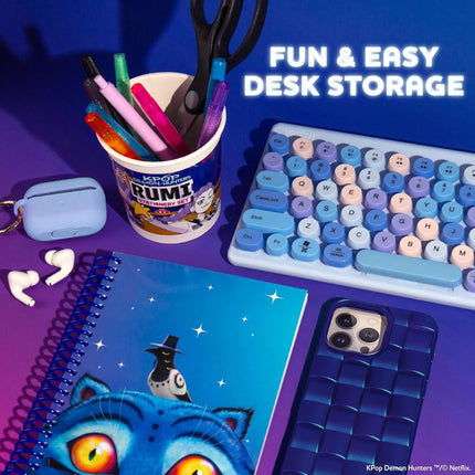Kpop Demon Hunters Rumi Stationery Set with Mini Notebook, Pens, Markers, Eraser, Stickers and Storage