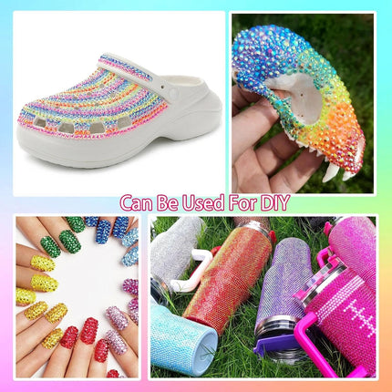 15000-Piece 3mm Multicolor Flatback Rhinestone Bedazzling Kit
