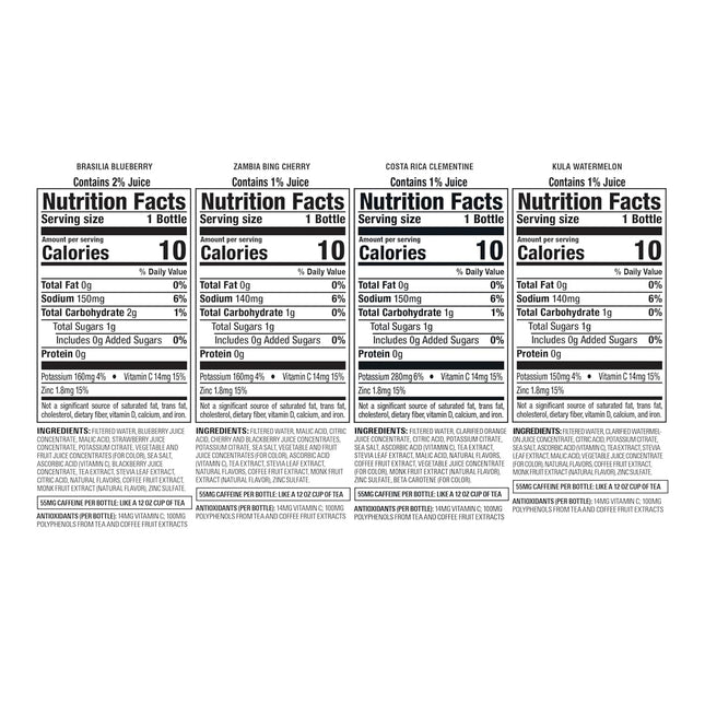 Flavors Variety Pack Antioxidant Infused Water Beverage, 18 fl oz Bottles, 12 Pack