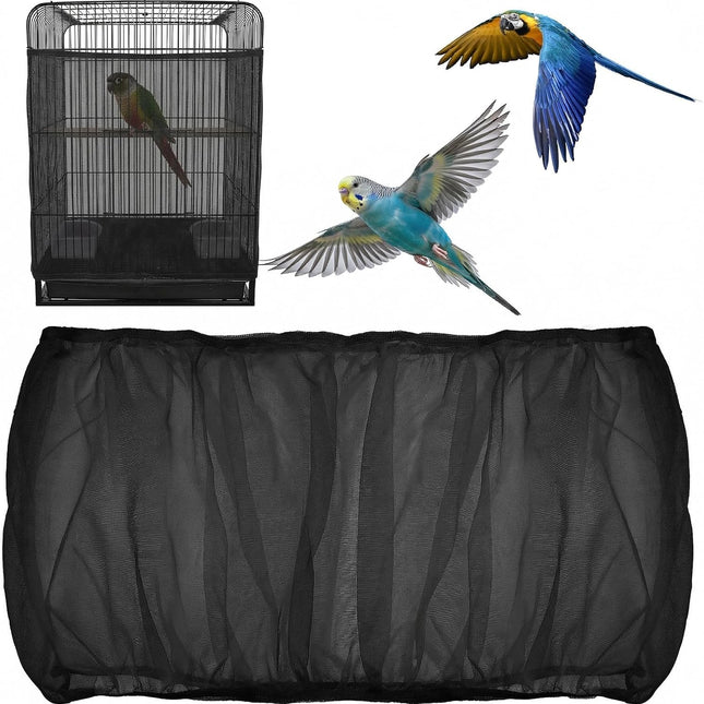 Adjustable Black Bird Cage Seed Catcher Net