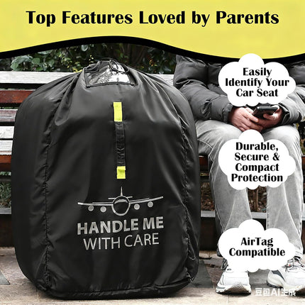 LittleNest NidoPequeño Car Seat Travel Bag for Airplane – Gate Check Bag with Padded Backpack Straps — Baby & Toddler