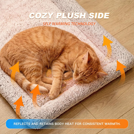 Reversible Cat Cooling Mat and Self-Warming Cat Bed, Gray, 18 x 24 in