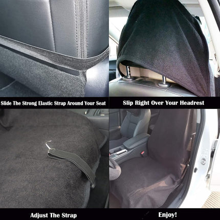 Waterproof Front Bucket Seat Cover Protector for Cars, SUVs and Trucks - Black, 1 Piece