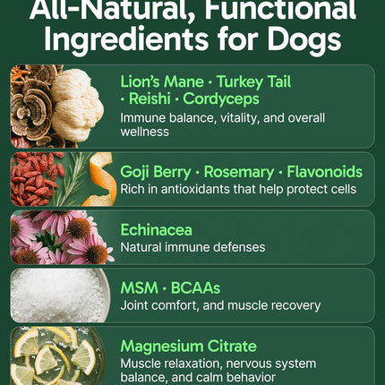 K9 Immune All-Natural Mushroom Powder for Dogs, 30 Servings