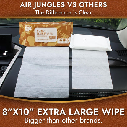 DriveForge ForjaRuta Air Jungles 3in1 Leather Cleaner Wipes 70 Count, Extra Large 8" x — Auto & Moto
