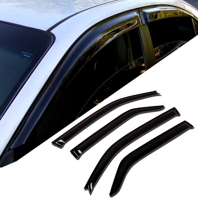 4-pc Tinted Smoke Out-Channel Window Visor Deflector Rain Guard Set