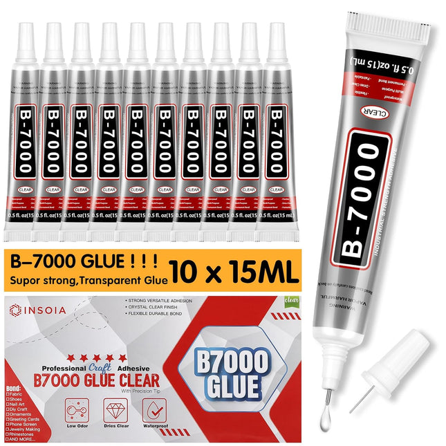 10 PCS 15ml Clear Rhinestone Glue with Precision Tip