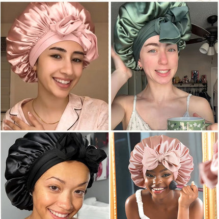 SourceToHome FuenteACasa YANIBEST Adjustable Satin Bonnet for Sleeping Women Double Layer Hair Wrap — Home & Lifestyle