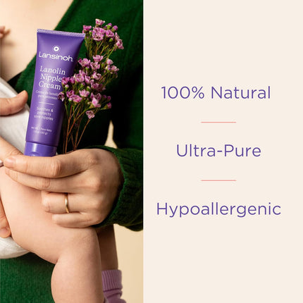 100% Natural Lanolin Nipple Cream for Breastfeeding, 1.41 oz