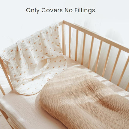 Muslin Baby Lounger Cover 2 Pack - 100% Cotton, Camel/Sun