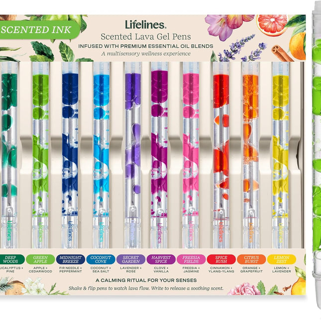 Scented Lava Gel Pen Set, 10-Pack Multi-Color 0.5mm