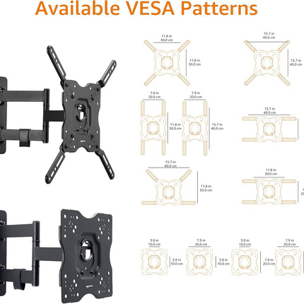 Full Motion Articulating TV Wall Mount for 26"-55" TVs