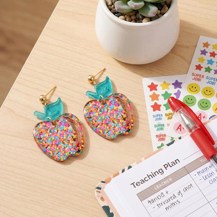 Teacher Apple Drop & Dangle Earrings