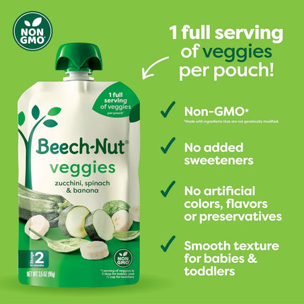 Baby Food Pouches Variety Pack, Veggie Purees, 3.5 oz, 18 Pack
